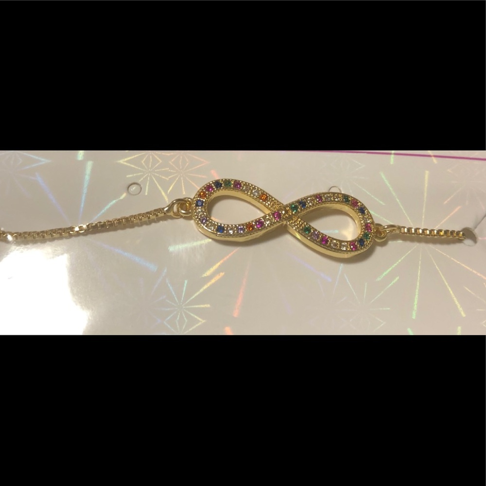14k gold plated infinity adjustable bracelet